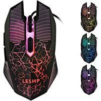 Los mejores  - Ratón Gaming- LESHP Ratón Gamer con Cable Ratón para Juegos Profesional 4 DPI Ajustable con Multicolor Compatible con…